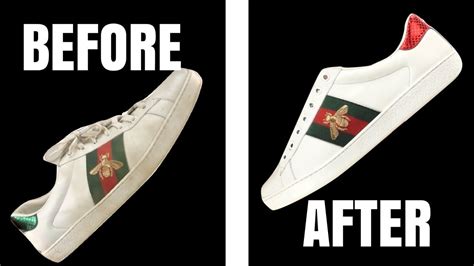 how to clean gucci white sneakers|gucci ace white leather shoes.